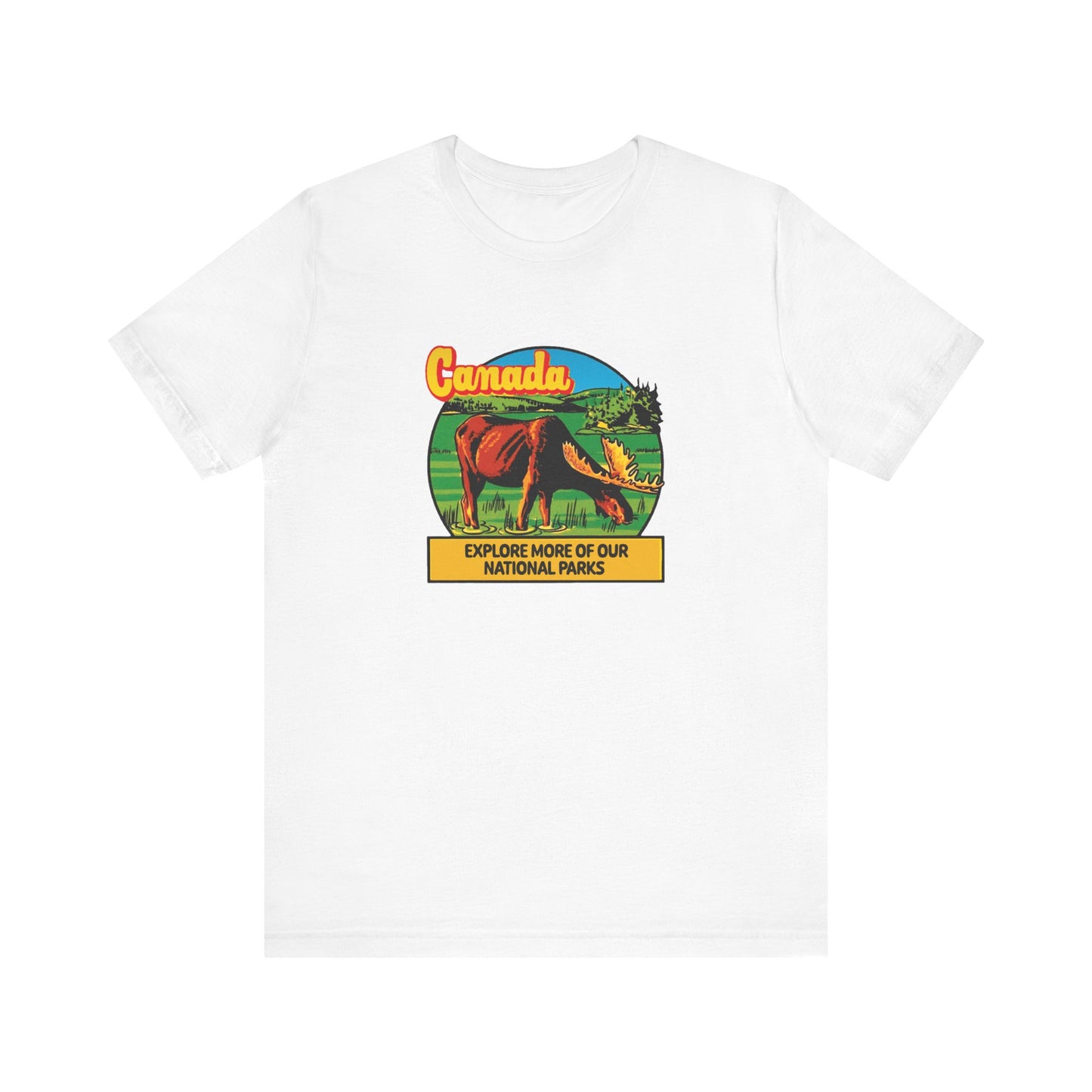 Retro Canada Travel Poster Unisex Jersey Short Sleeve Tee