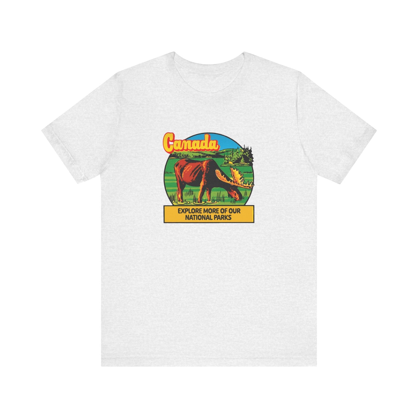 Retro Canada Travel Poster Unisex Jersey Short Sleeve Tee