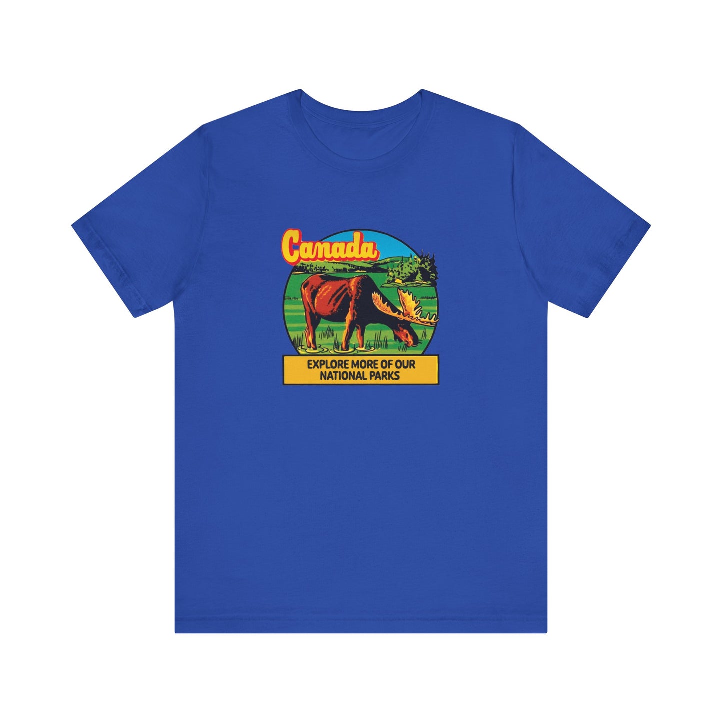 Retro Canada Travel Poster Unisex Jersey Short Sleeve Tee