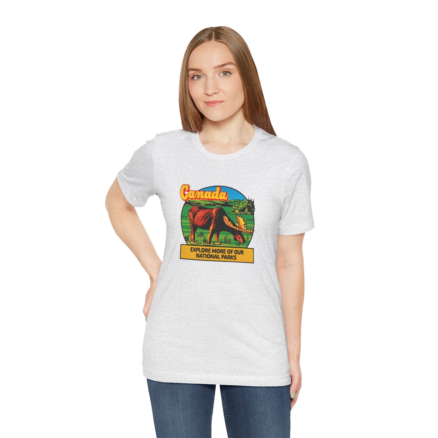 Retro Canada Travel Poster Unisex Jersey Short Sleeve Tee