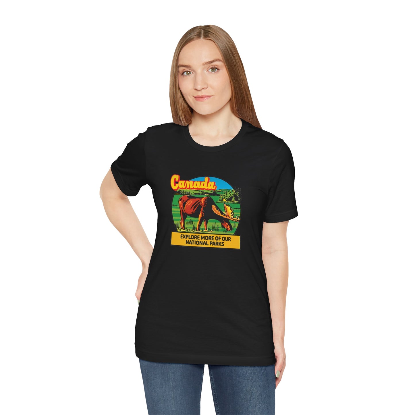 Retro Canada Travel Poster Unisex Jersey Short Sleeve Tee