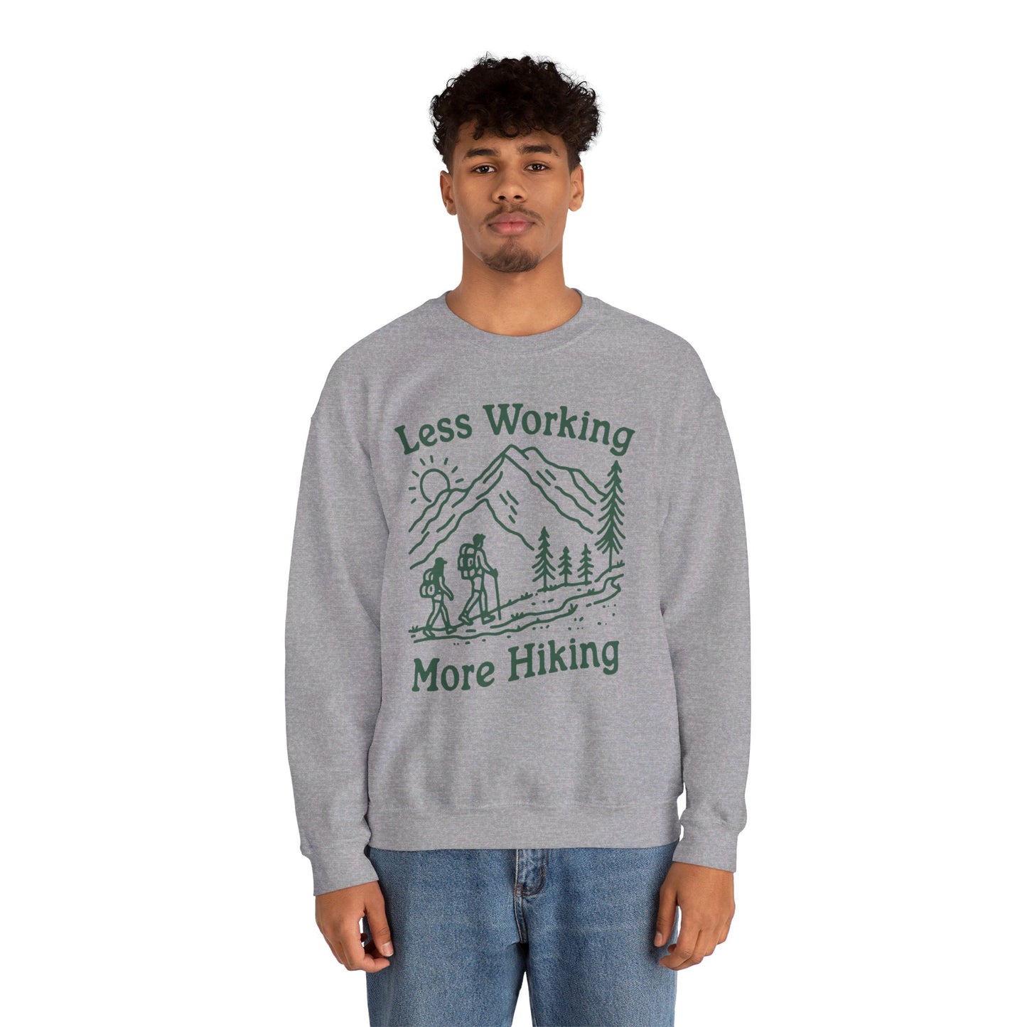 Less Working More Hiking Unisex Heavy Blend™ Crewneck Sweatshirt