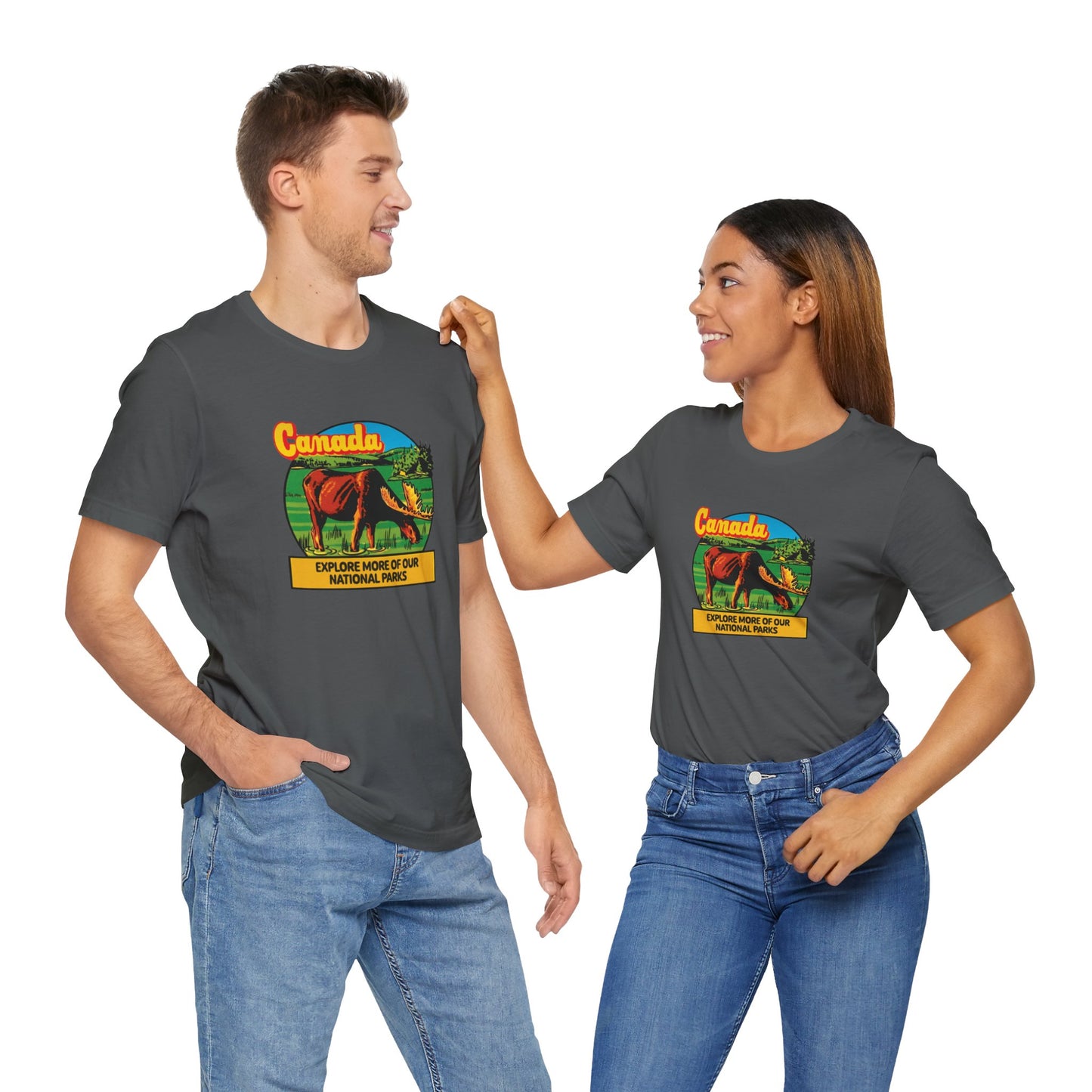 Retro Canada Travel Poster Unisex Jersey Short Sleeve Tee