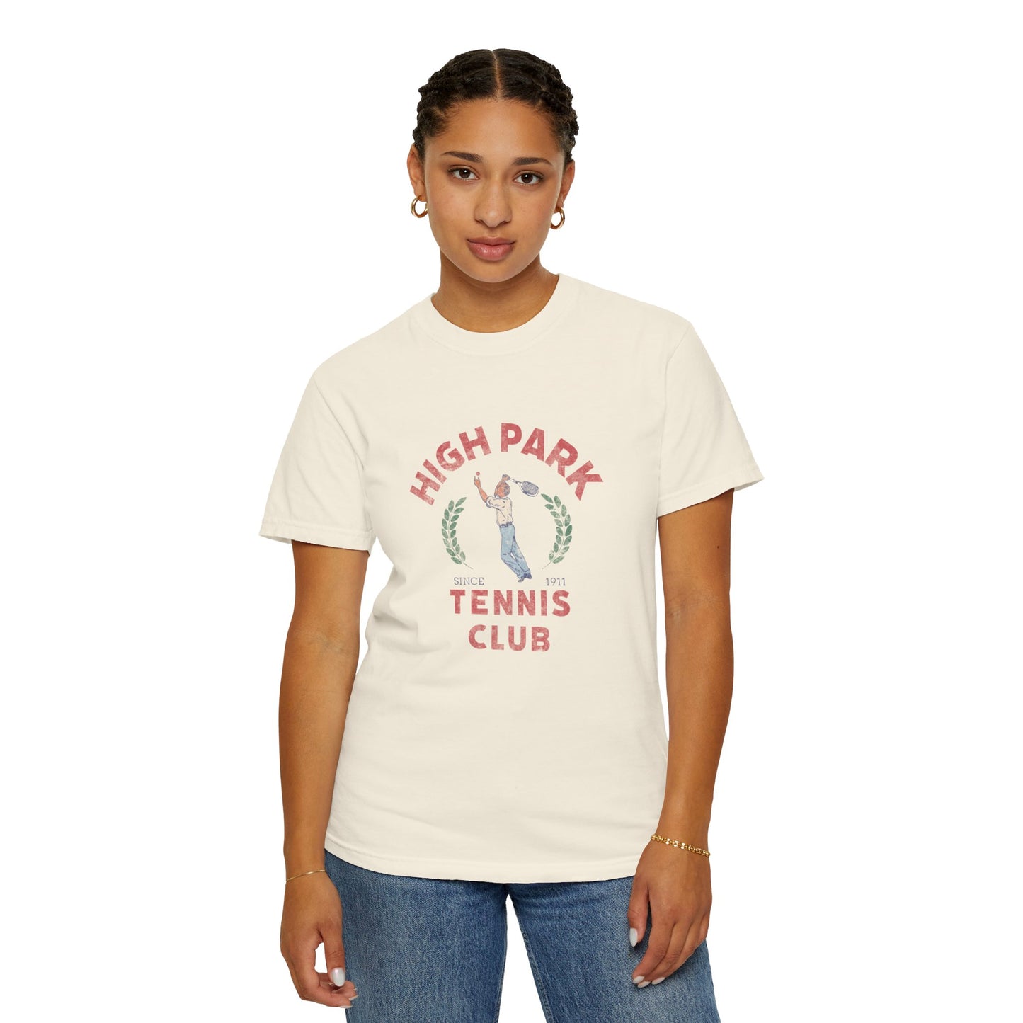 High Park Vintage Tennis Club Unisex Garment-Dyed T-shirt