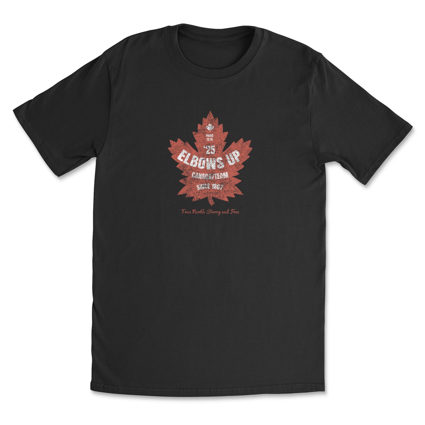 Elbows Up Vintage Maple Leaf Jersey Tee