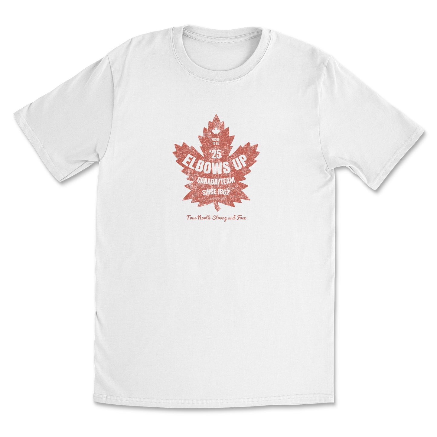 Elbows Up Vintage Maple Leaf Jersey Tee