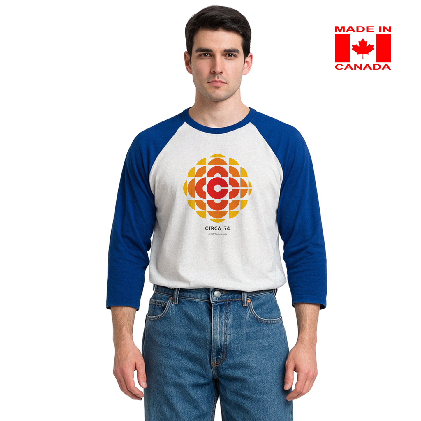 Made in Canada CBC 1974 Unisex 3\4 Sleeve Baseball Tee