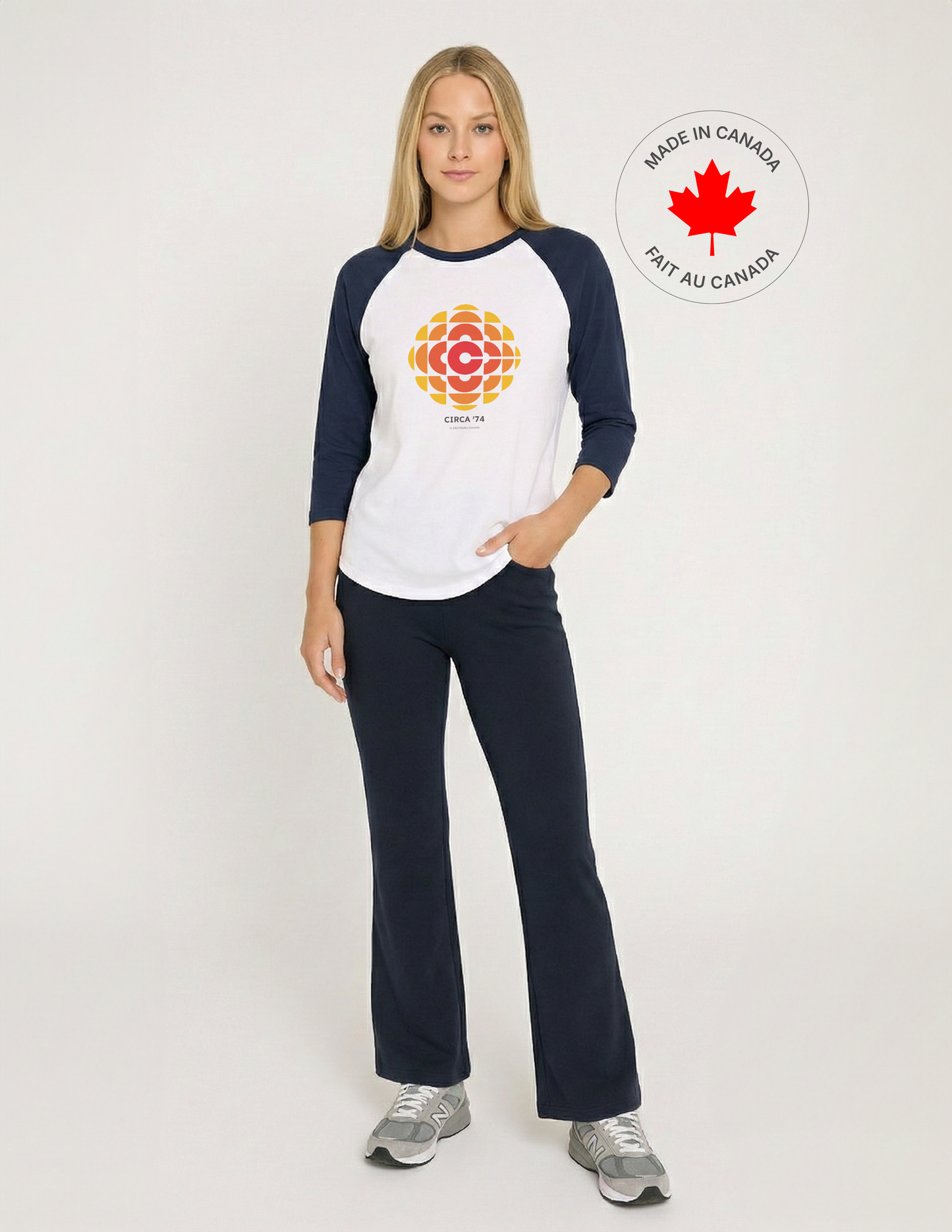 Made in Canada CBC 1974 Unisex 3\4 Sleeve Baseball Tee