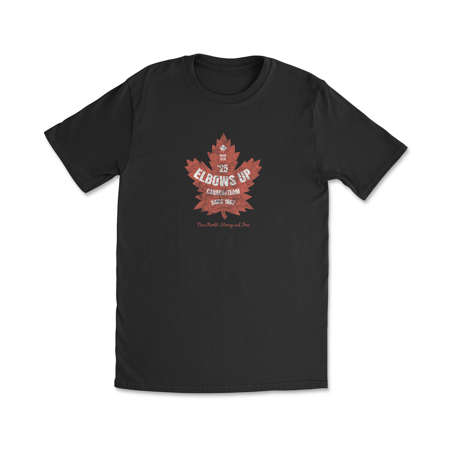 Elbows Up Vintage Maple Leaf Jersey Tee
