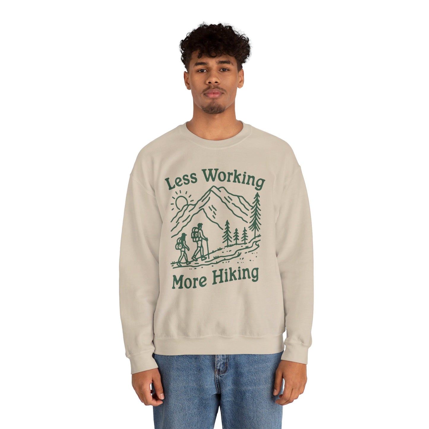 Less Working More Hiking Unisex Heavy Blend™ Crewneck Sweatshirt