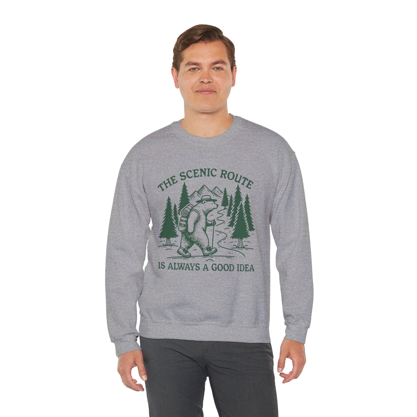 The Scenic Route Bear Nature Unisex Heavy Blend™ Crewneck Sweatshirt