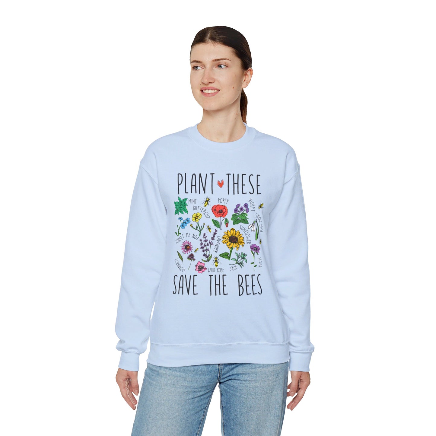 Plant These Save The Bees Unisex Heavy Blend™ Crewneck Sweatshirt