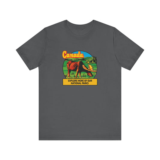 Retro Canada Travel Poster Unisex Jersey Short Sleeve Tee