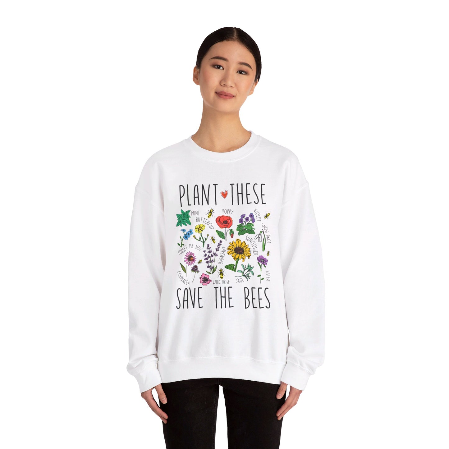 Plant These Save The Bees Unisex Heavy Blend™ Crewneck Sweatshirt