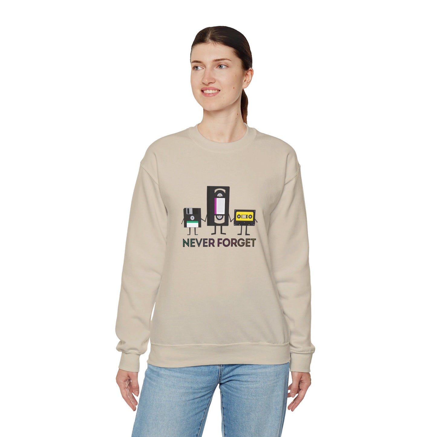 Never Forget Retro Unisex Heavy Blend™ Crewneck Sweatshirt