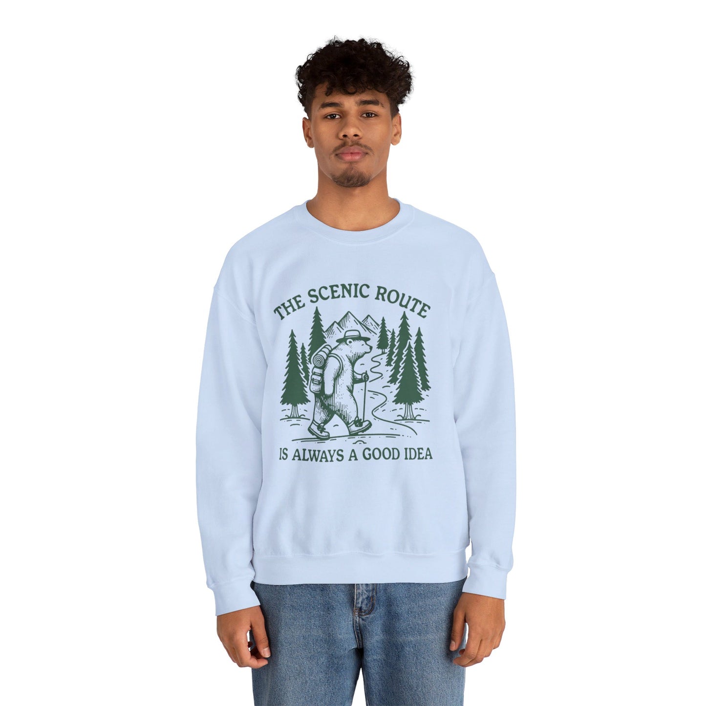 The Scenic Route Bear Nature Unisex Heavy Blend™ Crewneck Sweatshirt