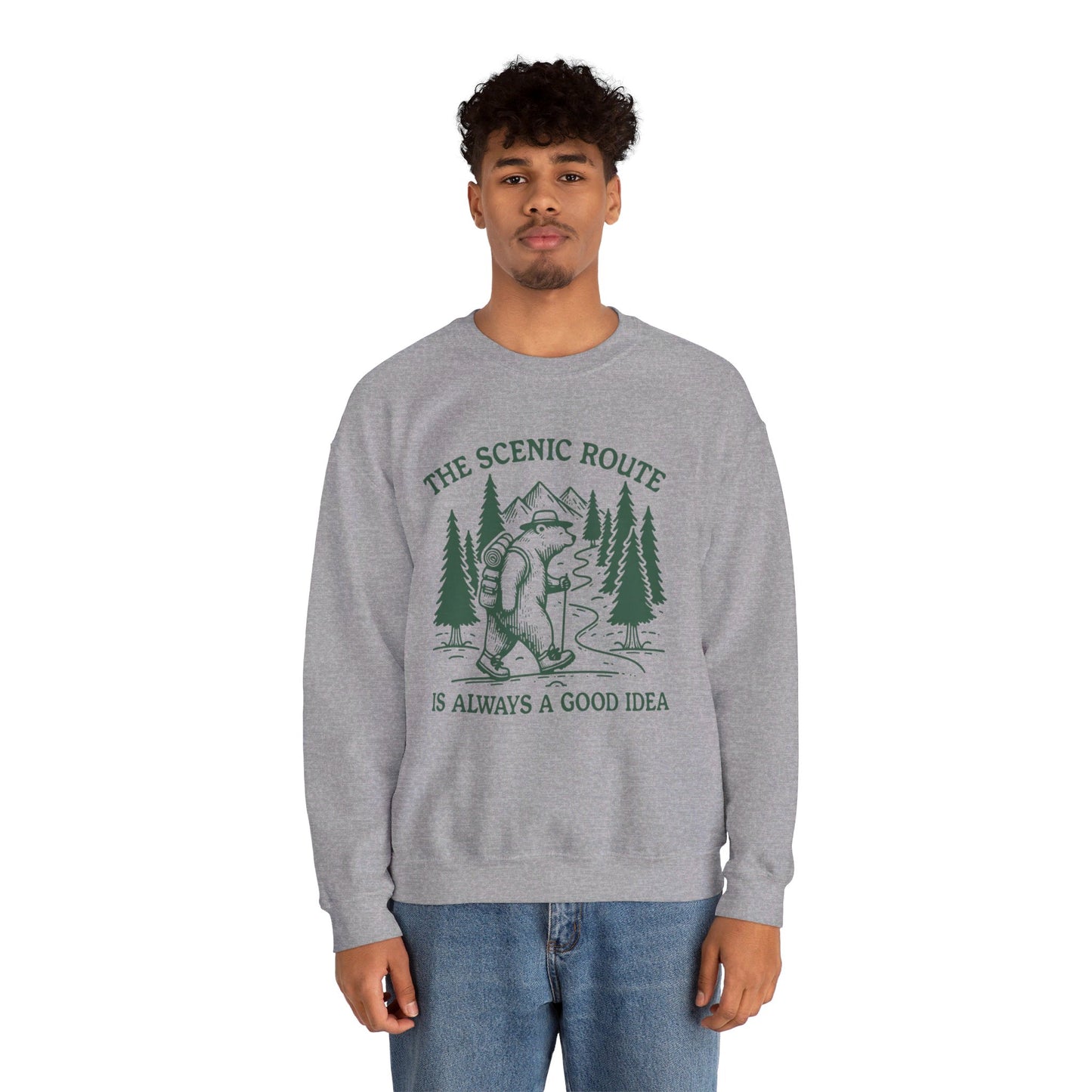 The Scenic Route Bear Nature Unisex Heavy Blend™ Crewneck Sweatshirt