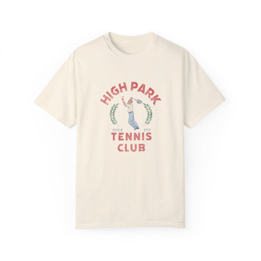 High Park Vintage Tennis Club Unisex Garment-Dyed T-shirt