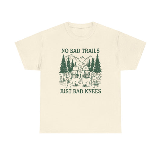 No Bad Trails Only Bad Knees Unisex Heavy Cotton Tee