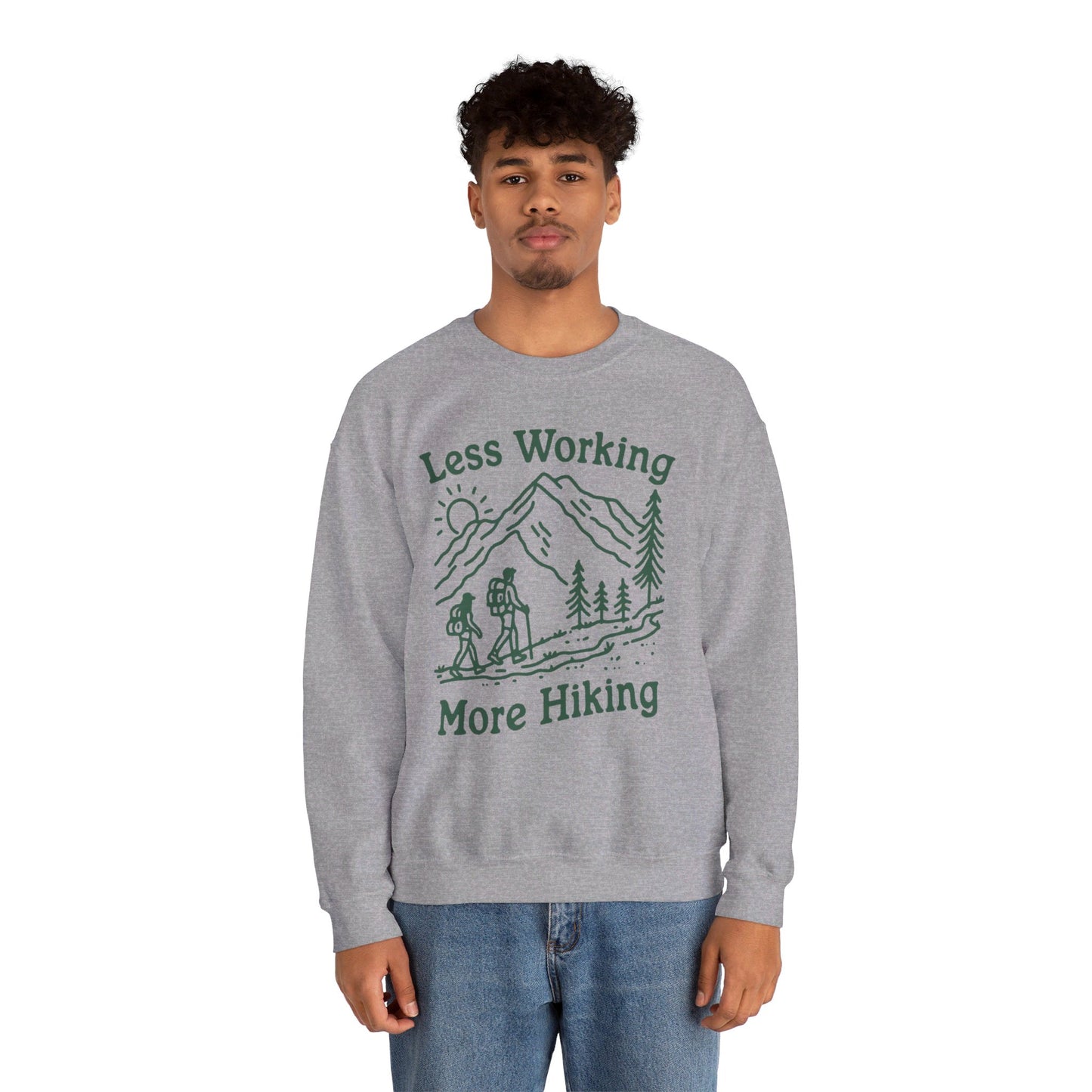 Less Working More Hiking Unisex Heavy Blend™ Crewneck Sweatshirt