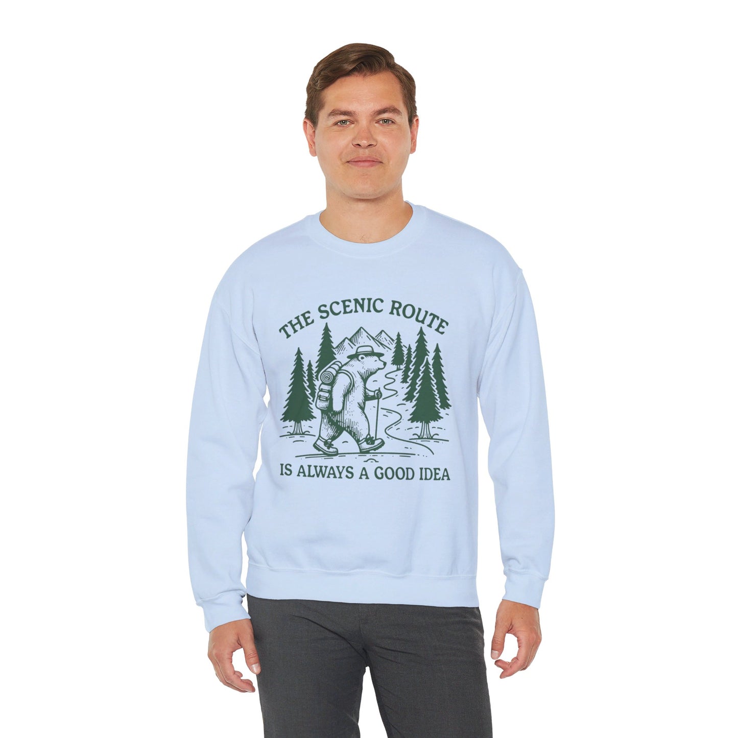 The Scenic Route Bear Nature Unisex Heavy Blend™ Crewneck Sweatshirt