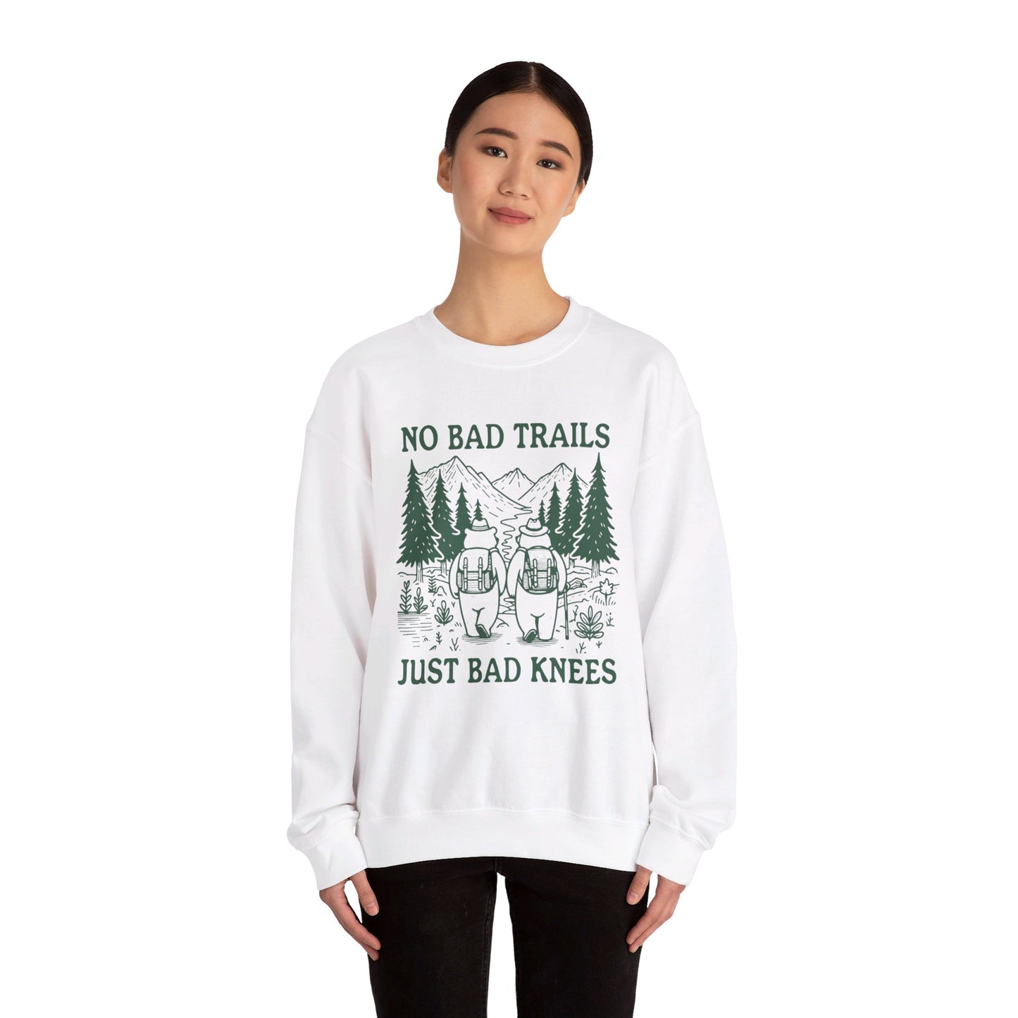 No Bad Trails Only Bad Knees Unisex Heavy Blend™ Crewneck Sweatshirt