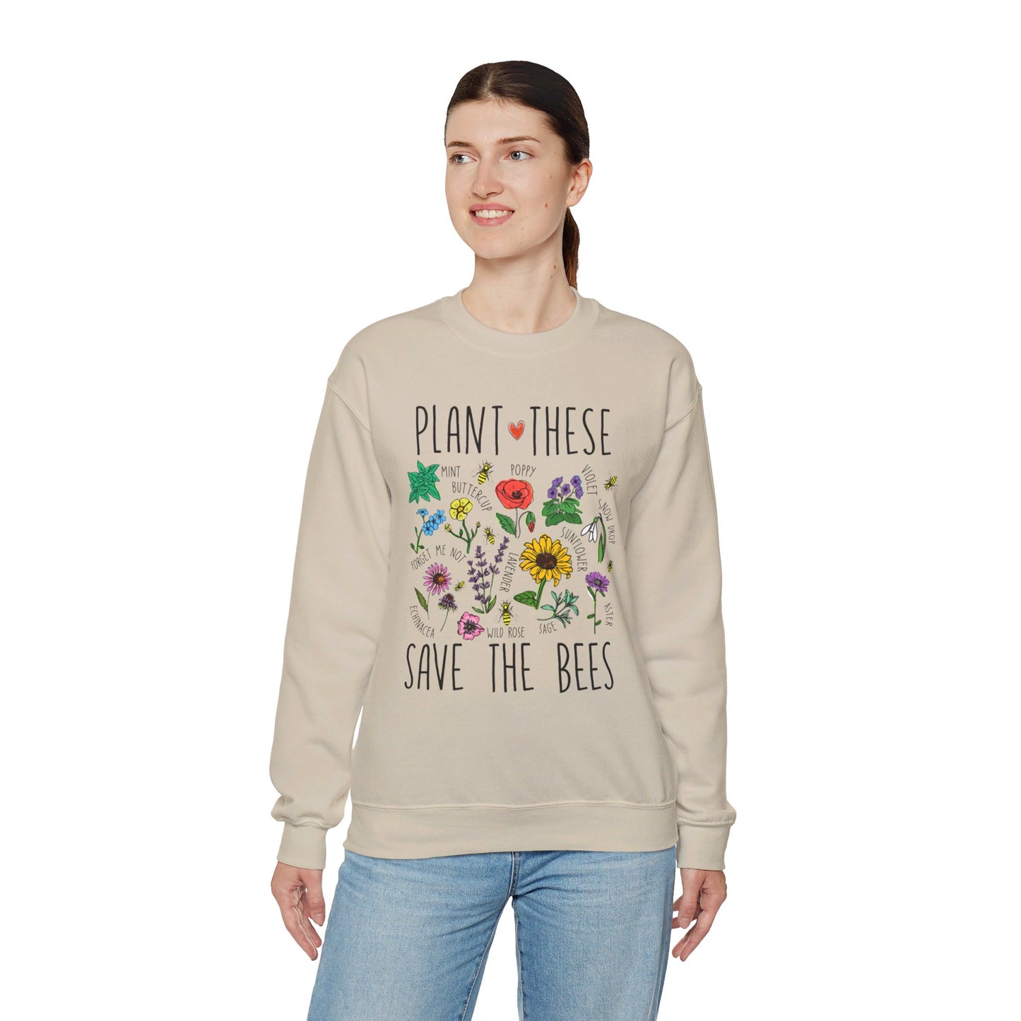 Plant These Save The Bees Unisex Heavy Blend™ Crewneck Sweatshirt