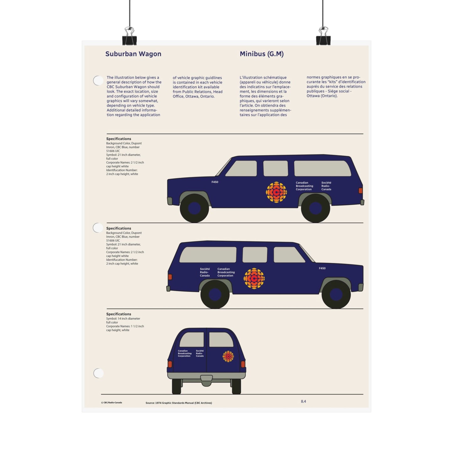 CBC 1974 Logo Design Manual Matte Poster