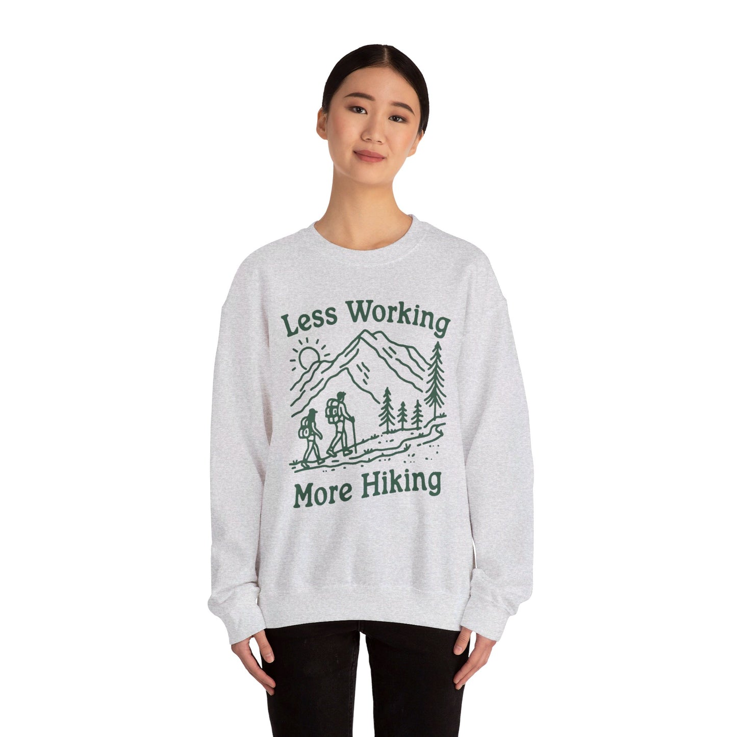 Less Working More Hiking Unisex Heavy Blend™ Crewneck Sweatshirt