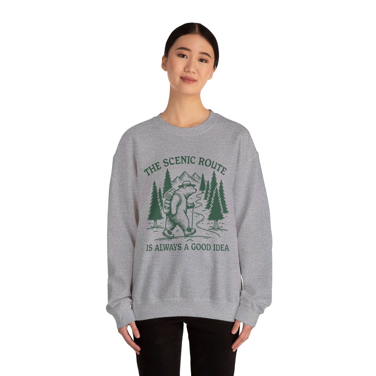 The Scenic Route Bear Nature Unisex Heavy Blend™ Crewneck Sweatshirt