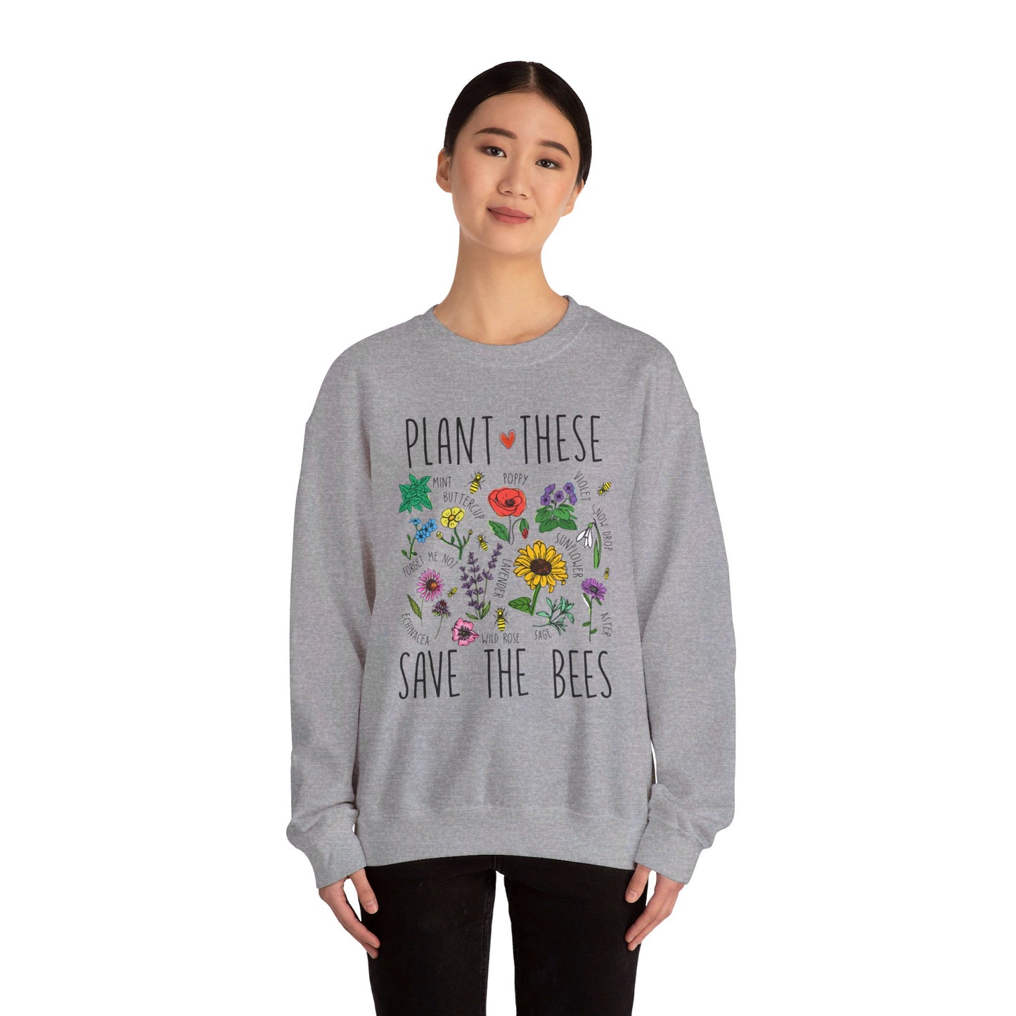 Plant These Save The Bees Unisex Heavy Blend™ Crewneck Sweatshirt