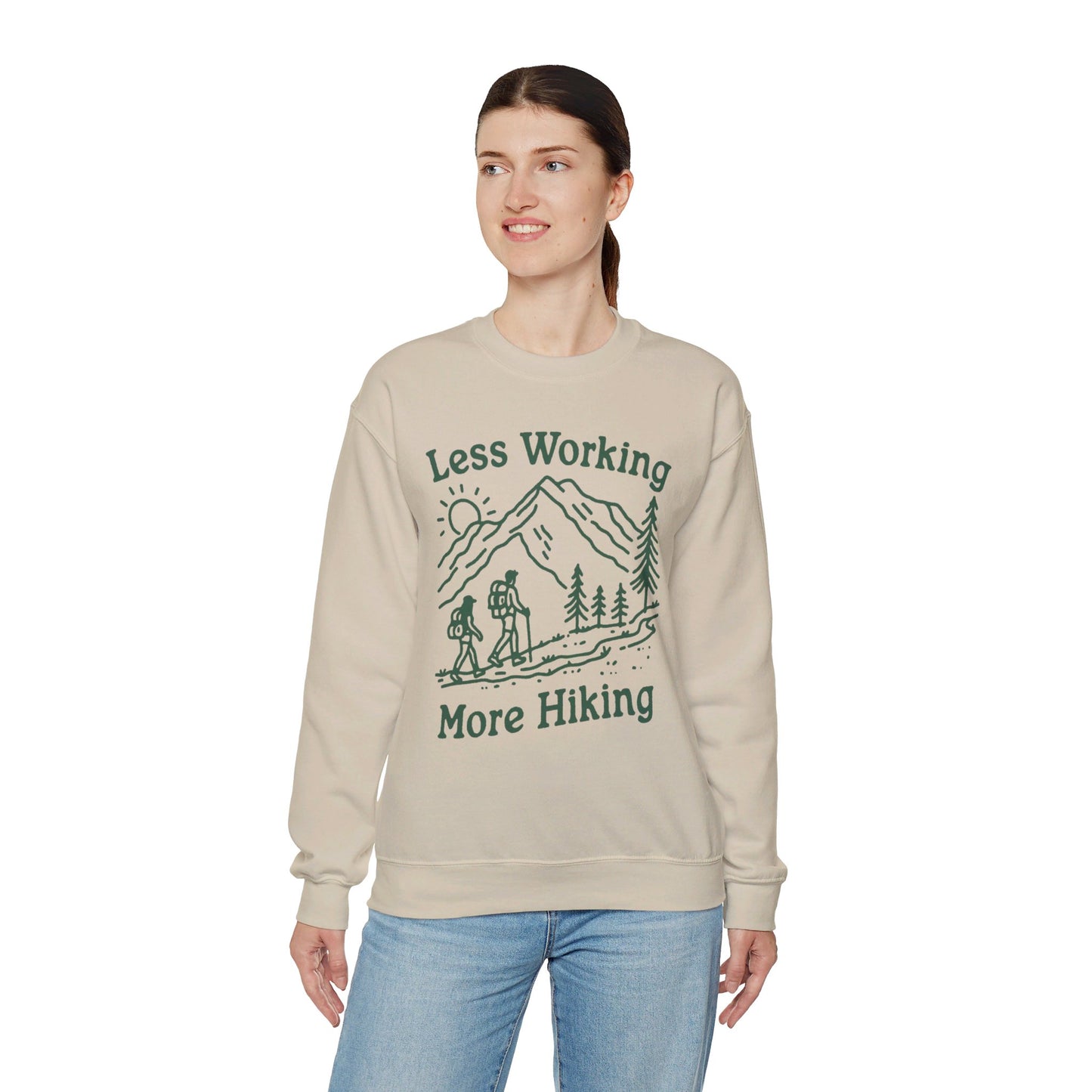 Less Working More Hiking Unisex Heavy Blend™ Crewneck Sweatshirt