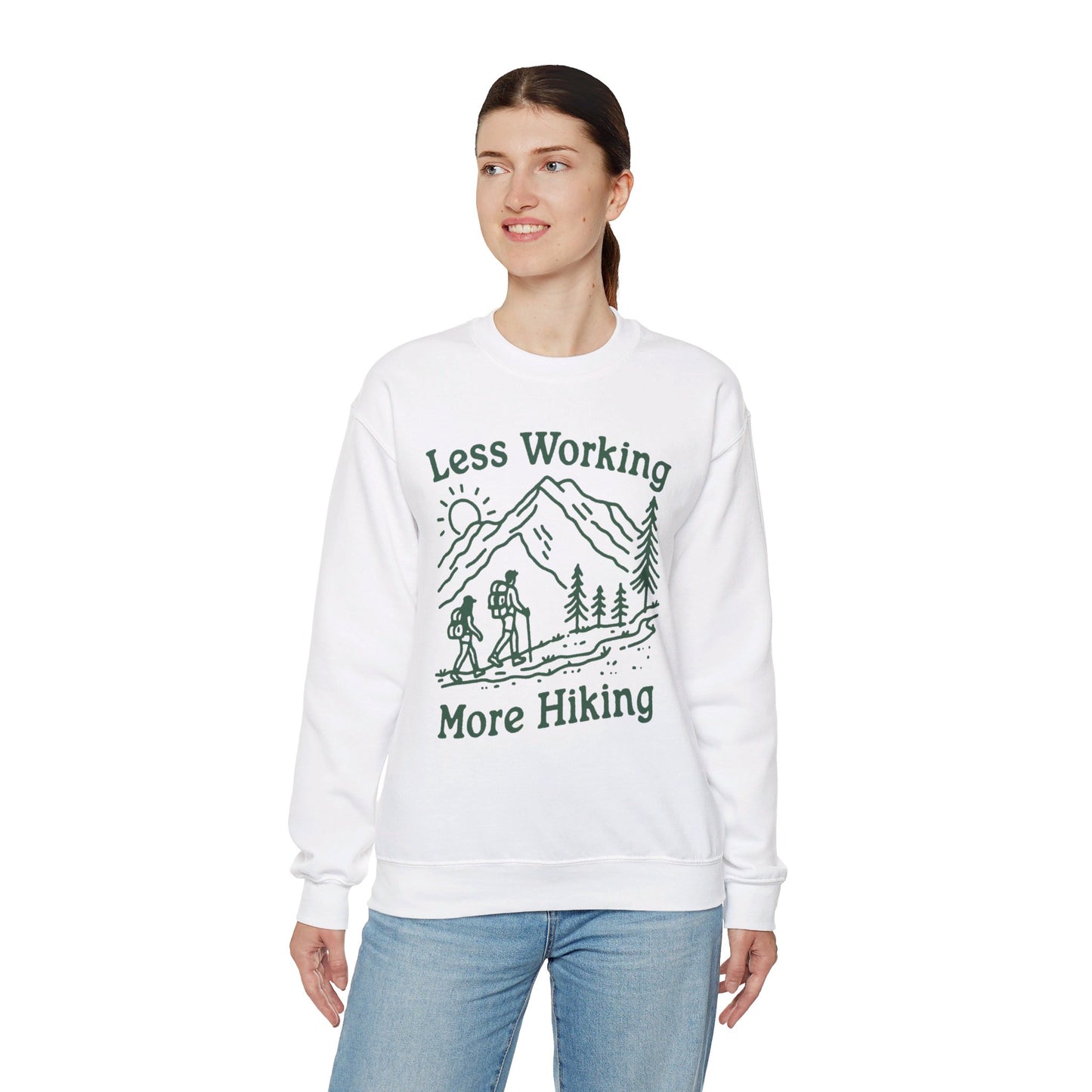 Less Working More Hiking Unisex Heavy Blend™ Crewneck Sweatshirt