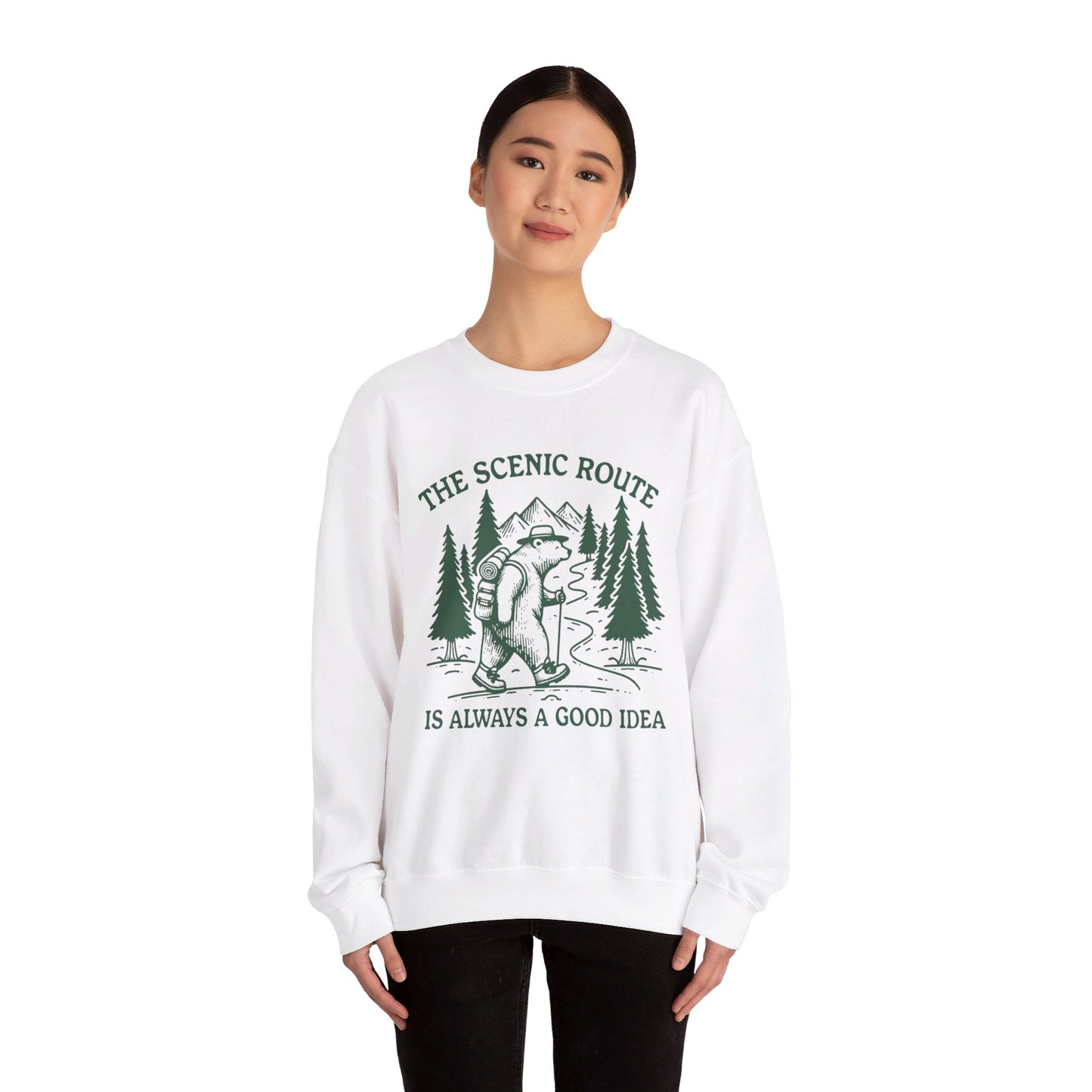 The Scenic Route Bear Nature Unisex Heavy Blend™ Crewneck Sweatshirt