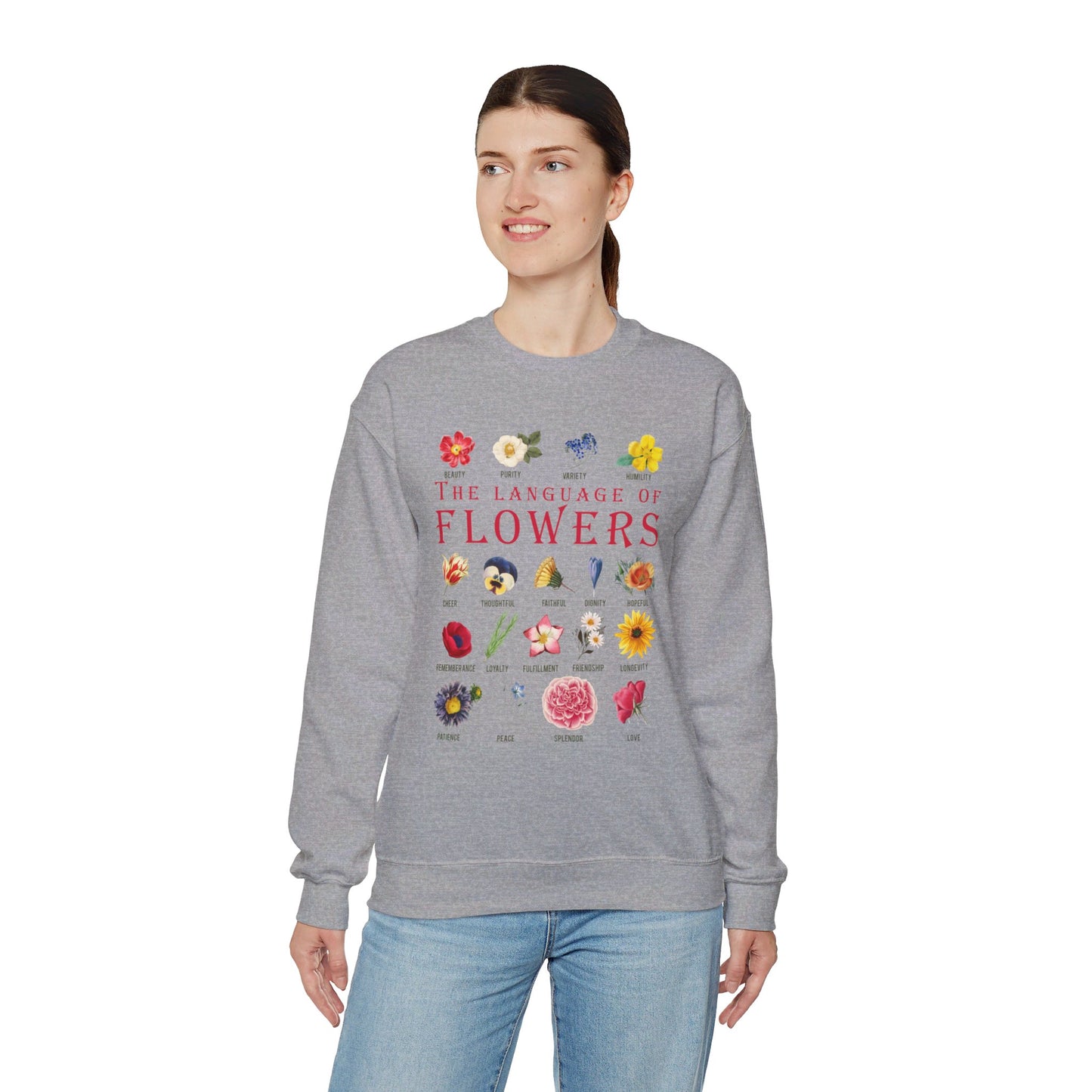 The Language Of Flowers Unisex Heavy Blend™ Crewneck Sweatshirt