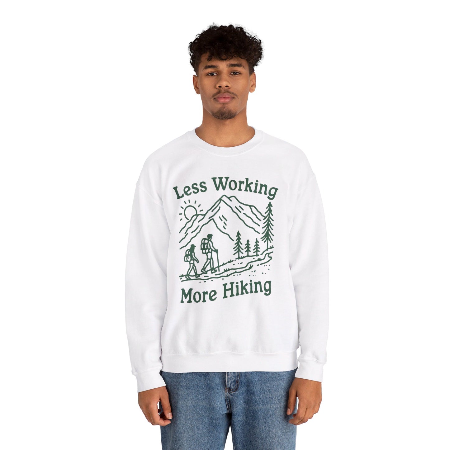 Less Working More Hiking Unisex Heavy Blend™ Crewneck Sweatshirt