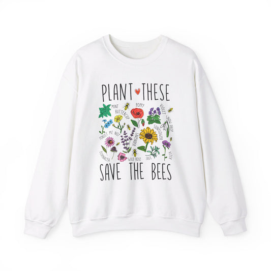 Plant These Save The Bees Unisex Heavy Blend™ Crewneck Sweatshirt