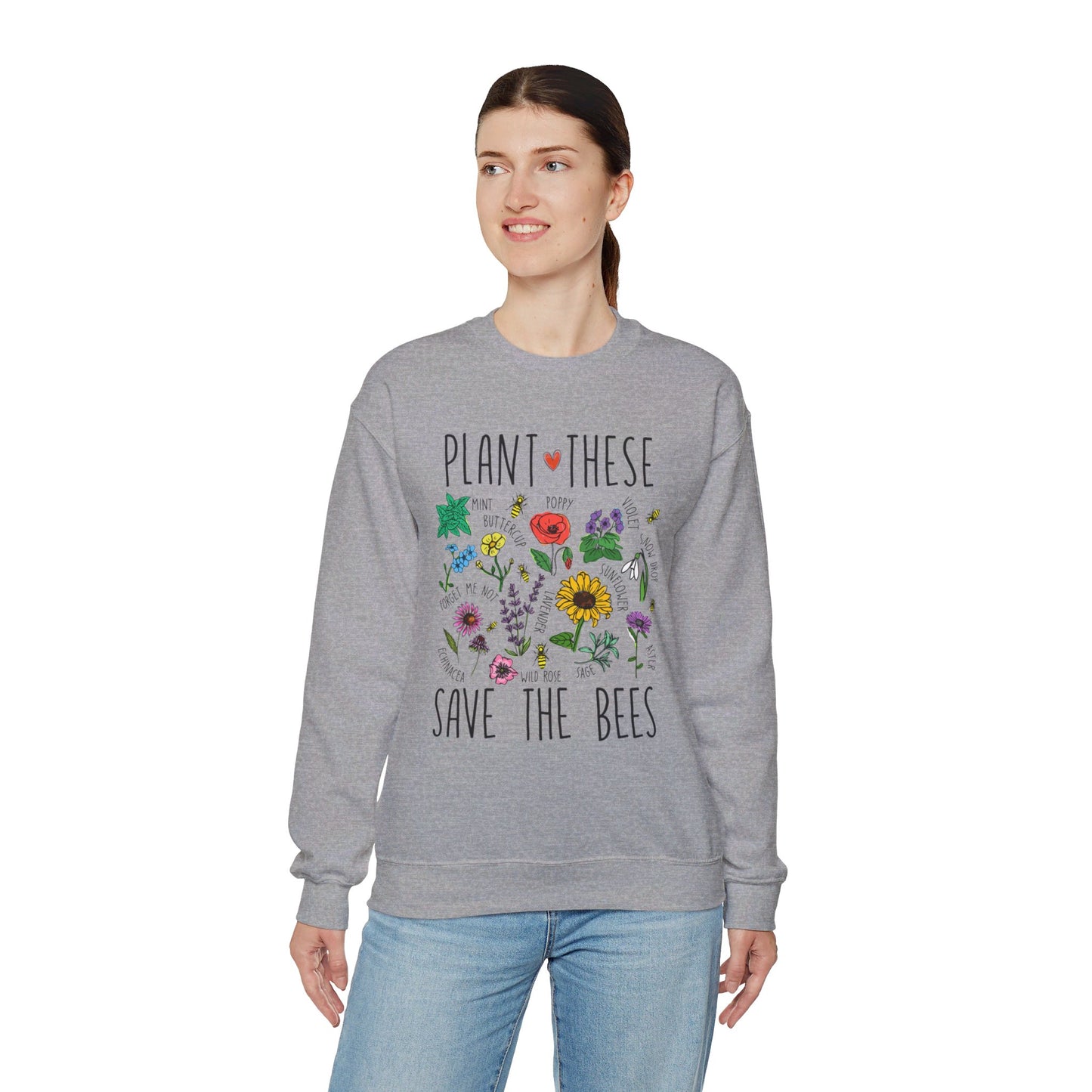 Plant These Save The Bees Unisex Heavy Blend™ Crewneck Sweatshirt