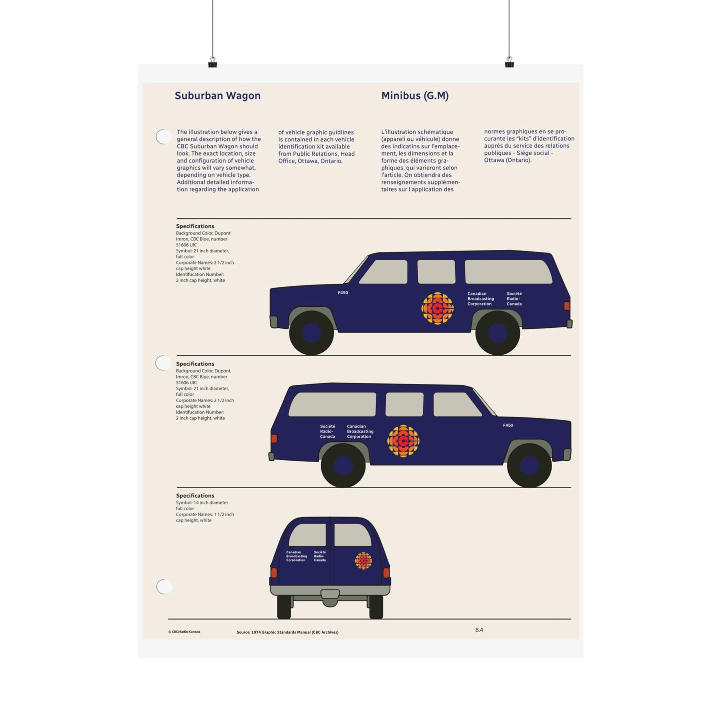 CBC 1974 Logo Design Manual Matte Poster