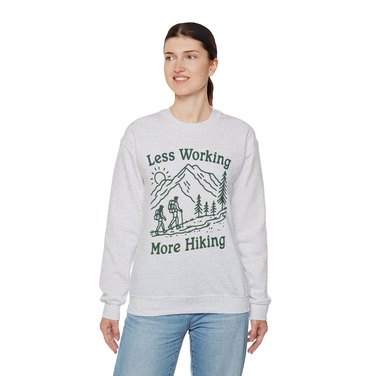 Less Working More Hiking Unisex Heavy Blend™ Crewneck Sweatshirt