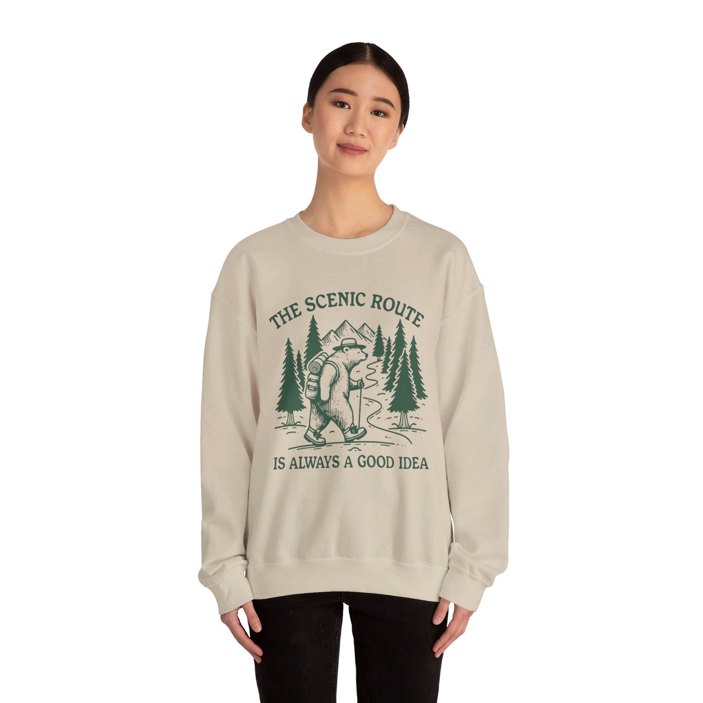 The Scenic Route Bear Nature Unisex Heavy Blend™ Crewneck Sweatshirt