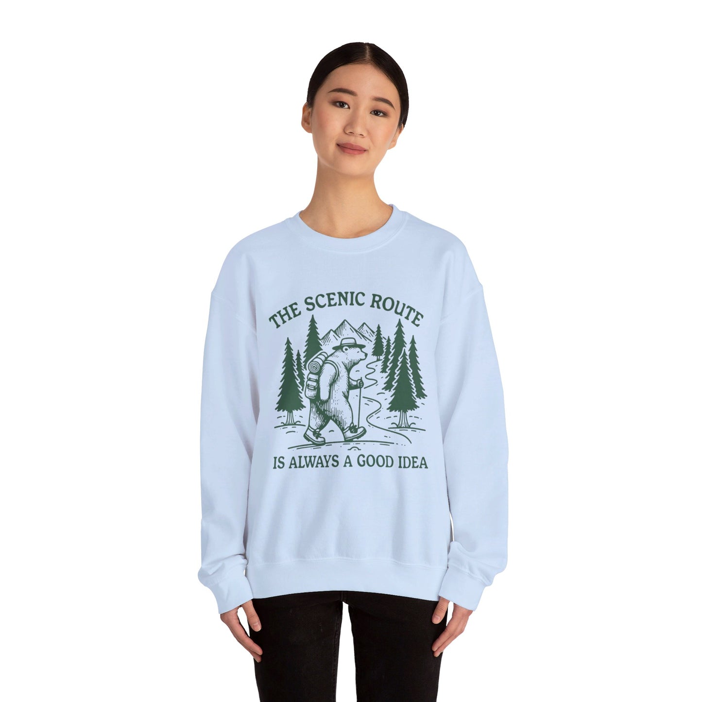 The Scenic Route Bear Nature Unisex Heavy Blend™ Crewneck Sweatshirt