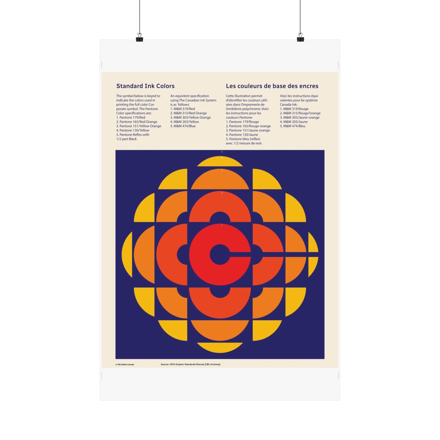 CBC 1974 Logo Design Manual Matte Poster