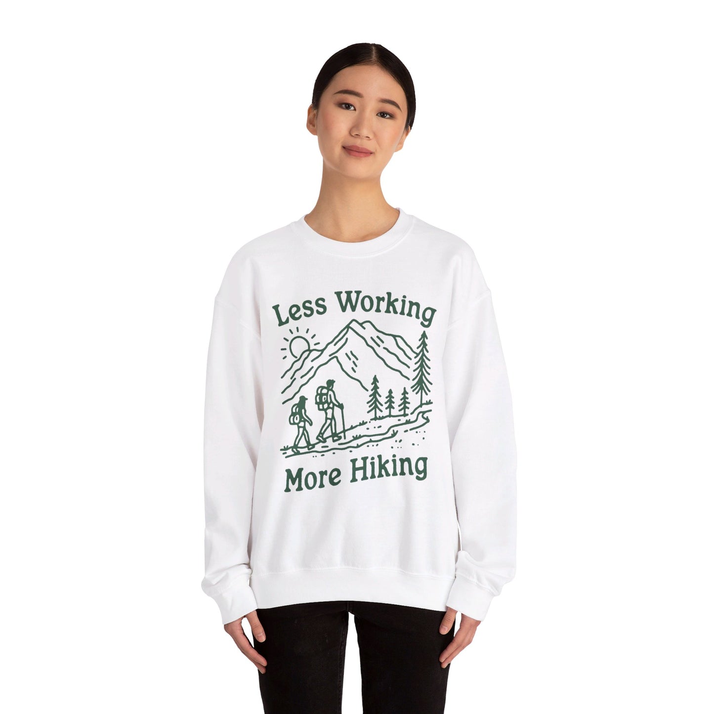 Less Working More Hiking Unisex Heavy Blend™ Crewneck Sweatshirt