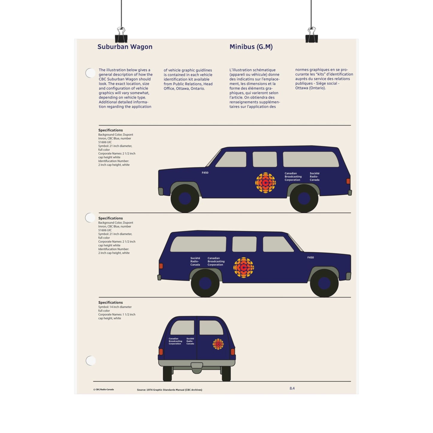 CBC 1974 Logo Design Manual Matte Poster