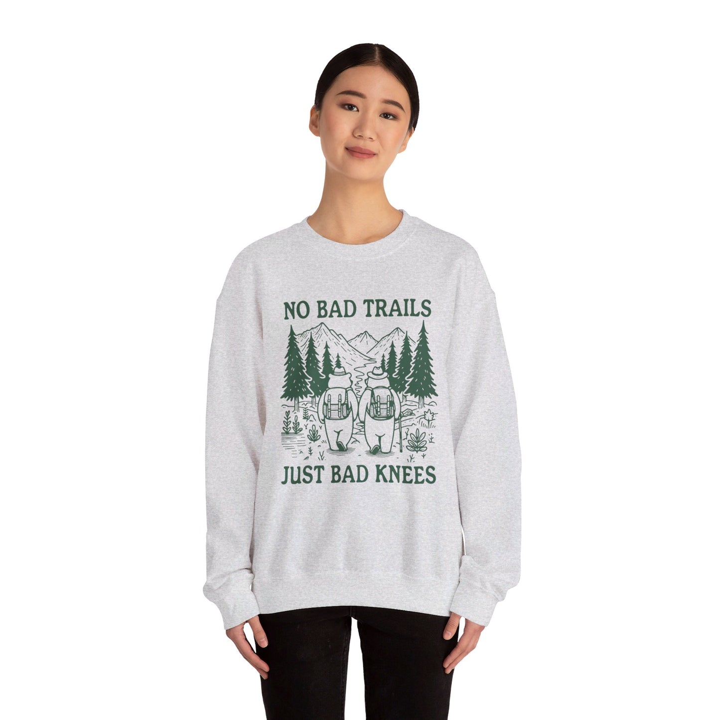 No Bad Trails Only Bad Knees Unisex Heavy Blend™ Crewneck Sweatshirt