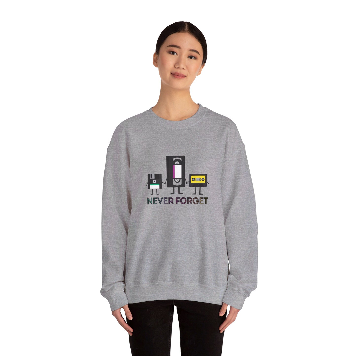 Never Forget Retro Unisex Heavy Blend™ Crewneck Sweatshirt