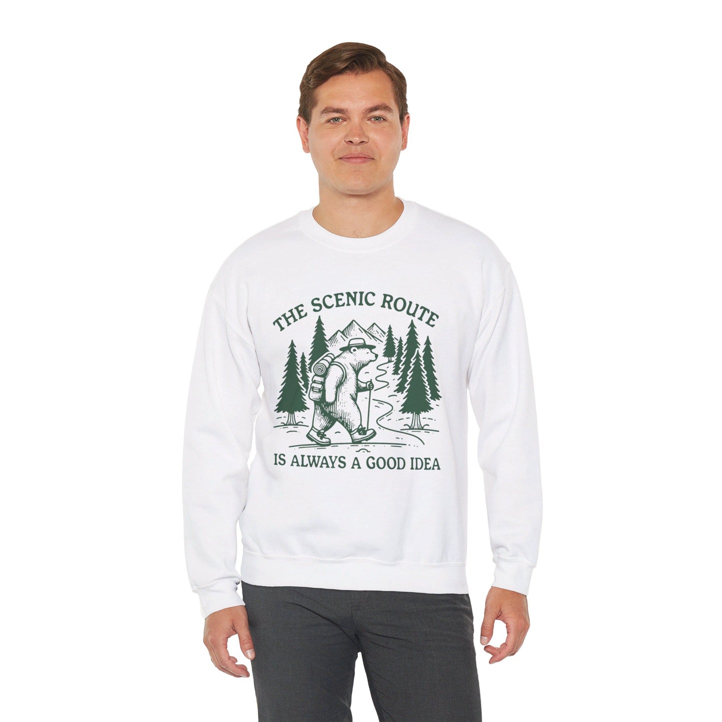 The Scenic Route Bear Nature Unisex Heavy Blend™ Crewneck Sweatshirt