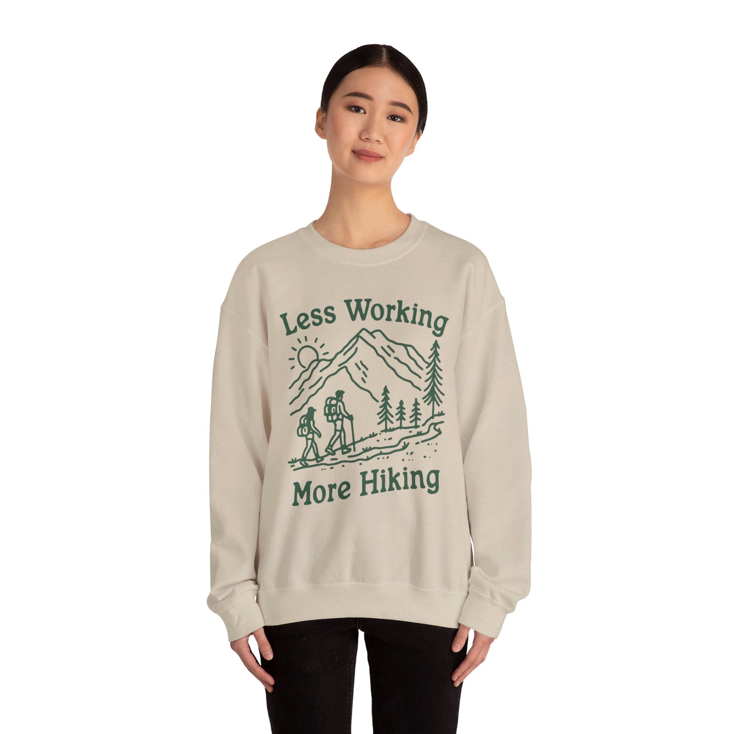 Less Working More Hiking Unisex Heavy Blend™ Crewneck Sweatshirt