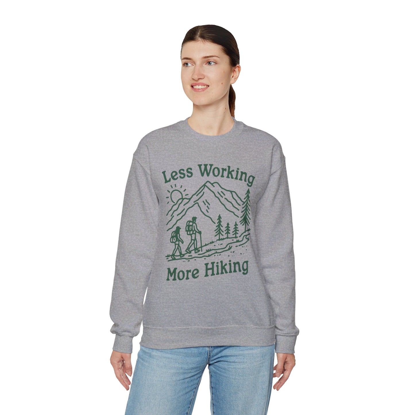 Less Working More Hiking Unisex Heavy Blend™ Crewneck Sweatshirt